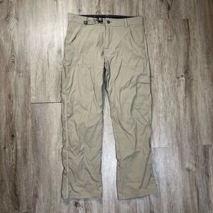 Prana Stretch Zion Mens Pants Small x 30L Brown Nylon Hiking Outdoors